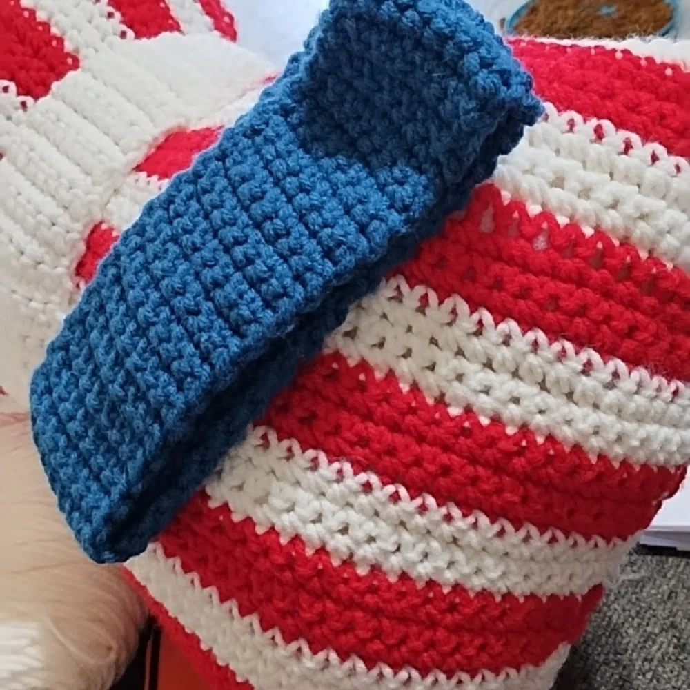 Peppermint throw pillow Christmas USA Patriots president election home accents